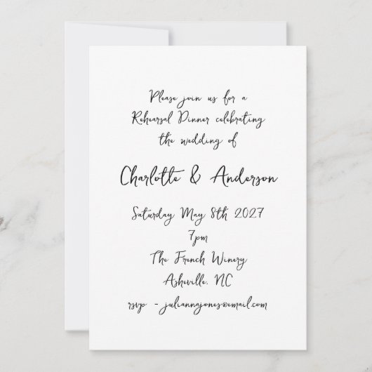 Handgeschriebenes Script Whimsy Quirky Probe Party Einladung (Vorderseite)