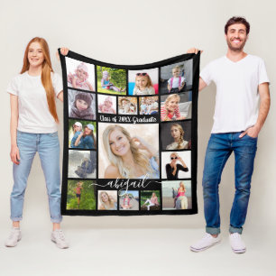 Handgeschriebenes Skript 19 Foto Collage Graduate Fleecedecke