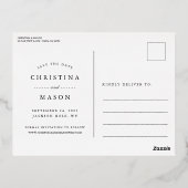 Handgeschriebenes Skript 3 Foto Hochzeit Speichern Folie Einladungspostkarte (Rückseite)