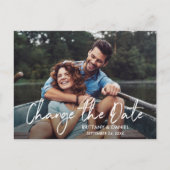 Handgeschriebenes Skript ändert das neue Datum Postkarte (Vorderseite)