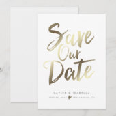 Handgeschriebenes Skript Ankündigung Datum freihal (Vorne/Hinten)