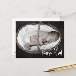 Handgeschriebenes Skript Baby Boy Foto Babydusche Postkarte