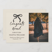 Handgeschriebenes Skript Beige Abschluss Ankündigung (Vorne/Hinten)