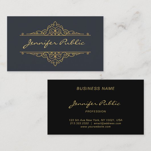 Handgeschriebenes Skript Beruflich Elegant Schlich Visitenkarte (Vorne/Hinten)