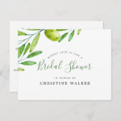 Handgeschriebenes Skript-Brautparty für eine Olive Einladungspostkarte (Vorne/Hinten)