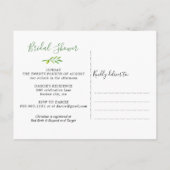 Handgeschriebenes Skript-Brautparty für eine Olive Einladungspostkarte (Rückseite)