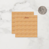 Handgeschriebenes Skript Brown Wood Look Chic Temp Mitteilungskarte (Vorderseite/Rückseite Beispiel)