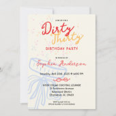 Handgeschriebenes Skript Coquette Bow Birthday Par Einladung (Vorderseite)