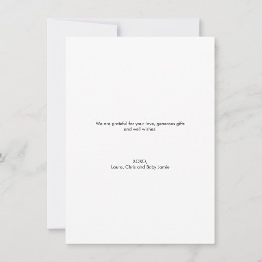 Handgeschriebenes Skript Custom Baby Foto und Nach Ankündigung (Rückseite)