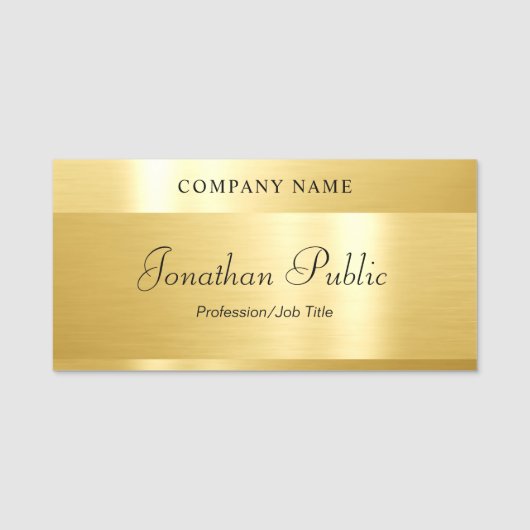 Handgeschriebenes Skript Elegant Modernes Glamour Namensschild (Vorderseite)