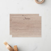 Handgeschriebenes Skript Elegant Natural Wood Look Mitteilungskarte (Vorderseite/Rückseite Beispiel)