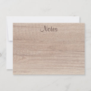 Handgeschriebenes Skript Elegant Natural Wood Look Mitteilungskarte