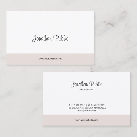 Handgeschriebenes Skript Elegante einfache Vorlage Visitenkarte (Vorne/Hinten)