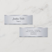 Handgeschriebenes Skript Elegante Moderne Silver-V Mini Visitenkarte (Vorne/Hinten)