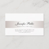 Handgeschriebenes Skript-elegantes Imitat-silberne Visitenkarte (Vorderseite)