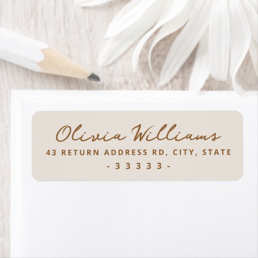 Handgeschriebenes Skript Elfenbeinrücksendelabel (Insitu)