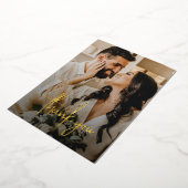 Handgeschriebenes Skript-Foto Hochzeit Dankeschön- Folieneinladung (Gedreht)