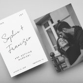 Handgeschriebenes Skript-Foto & Monogram Simple We Save The Date