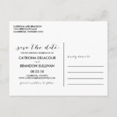 Handgeschriebenes Skript-Foto Rette Unsere Date Po Ankündigungspostkarte (Rückseite)