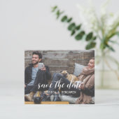 Handgeschriebenes Skript-Foto Save the Date Einladung (Stehend Vorderseite)