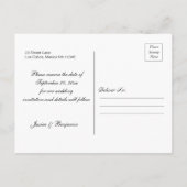 Handgeschriebenes Skript-Foto Save the Date Postka Einladungspostkarte (Rückseite)