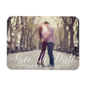 Handgeschriebenes Skript-Foto Speichern der Datums Magnet (Horizontal)