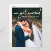 Handgeschriebenes Skript-Foto Wir Got Verheiratet Postkarte (Vorne/Hinten)