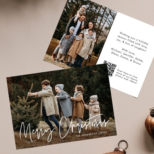 Handgeschriebenes Skript Frohe Weihnachten QR Code