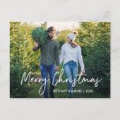 Handgeschriebenes Skript Frohe Weihnachts Couple F Postkarte (Vorderseite)