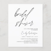 Handgeschriebenes Skript für das Budget-Brautparty (Vorderseite)