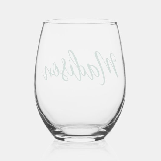 Handgeschriebenes Skript für den Hunter von grünen Weinglas Ohne Stiel (Rückseite)