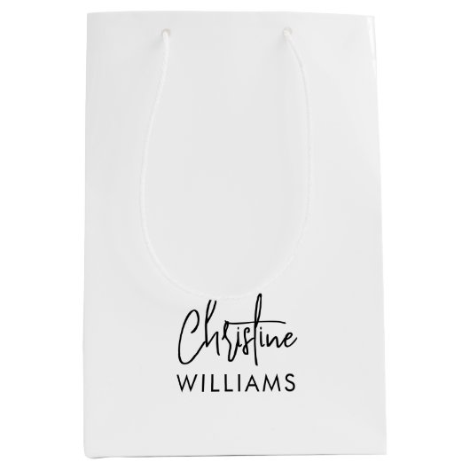 Handgeschriebenes Skript für die Signatur Monogram Mittlere Geschenktüte (Vorderseite)