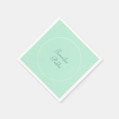 Handgeschriebenes Skript für Elegant Mint Green Te Serviette (Ecke)