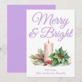 Handgeschriebenes Skript für Lavender Merry & Brig Feiertagskarte
