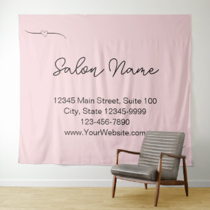 Handgeschriebenes Skript für Unternehmen in Pink u Wandteppich