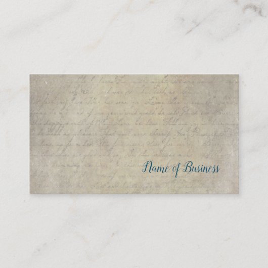 Handgeschriebenes Skript für Vintages Parchement Visitenkarte (Vorderseite)