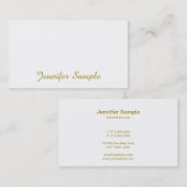 Handgeschriebenes Skript Gold Calligraphy Design T Visitenkarte (Vorne/Hinten)