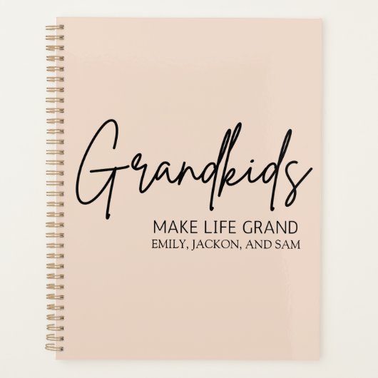 Handgeschriebenes Skript Großkinder machen Leben g Planer (Vorderseite)