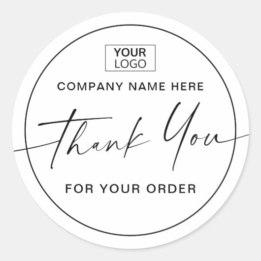 Handgeschriebenes Skript hinzufügen Logo Geschäft Runder Aufkleber (Vorderseite)