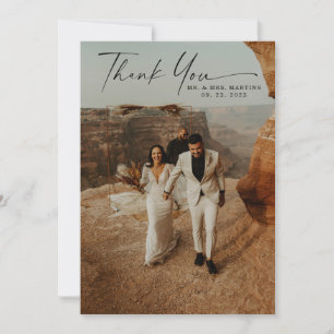 Handgeschriebenes Skript Hochzeit 2-Foto Dankeskarte