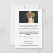 Handgeschriebenes Skript Hochzeit 2 Fotos Dankeskarte (Rückseite)