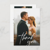 Handgeschriebenes Skript Hochzeit 2 Fotos Dankeskarte (Vorne/Hinten)