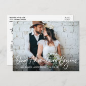 Handgeschriebenes Skript Hochzeit Unser Abenteuer  Postkarte (Vorne/Hinten)