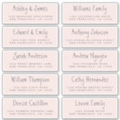 Handgeschriebenes Skript Hochzeitsgast-Adressliste Aufkleber (Vorderseite)