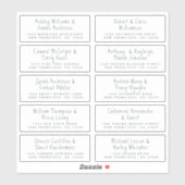 Handgeschriebenes Skript Hochzeitsgast-Adressliste Aufkleber (Blatt)