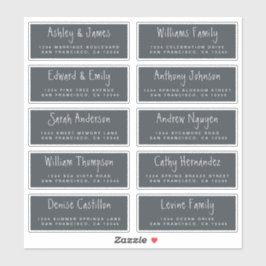 Handgeschriebenes Skript Hochzeitsgast-Adressliste Aufkleber