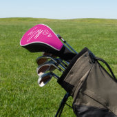 Handgeschriebenes Skript in Hot Pink Mit Monogramm Golf Headcover (In SItu)