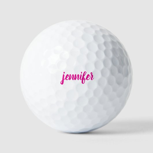 Handgeschriebenes Skript Initial Pink Monogramm Na Golfball (Vorderseite)