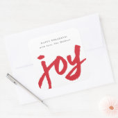 Handgeschriebenes Skript JoChristmas Holiday Gesch Quadratischer Aufkleber (Umschlag)