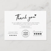 Handgeschriebenes Skript Kleines Unternehmen dank Dankeskarte (Vorderseite)